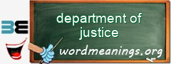 WordMeaning blackboard for department of justice